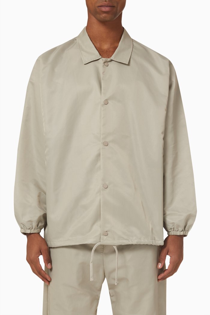 

Coaches Jacket in Taslan Nylon, Grey
