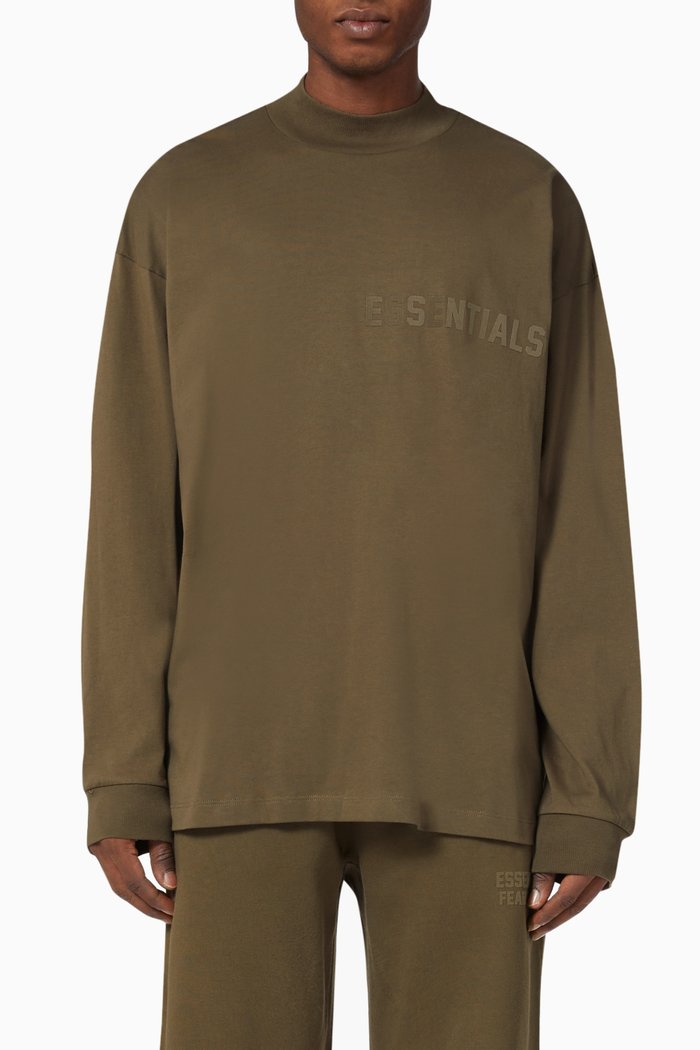 Long-sleeve T-shirt in Cotton-jersey, Brown