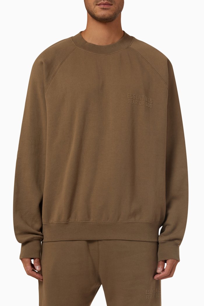 

Crew neck Sweatshirt in Fleece, Brown