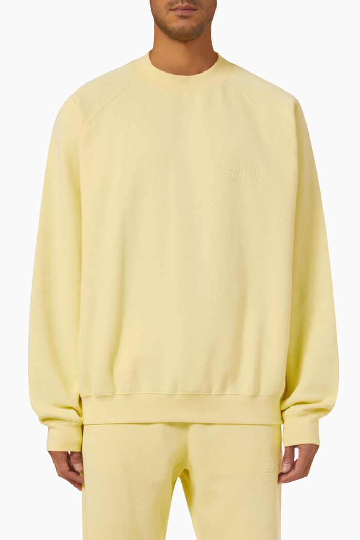 

Crew neck Sweatshirt in Fleece, Yellow