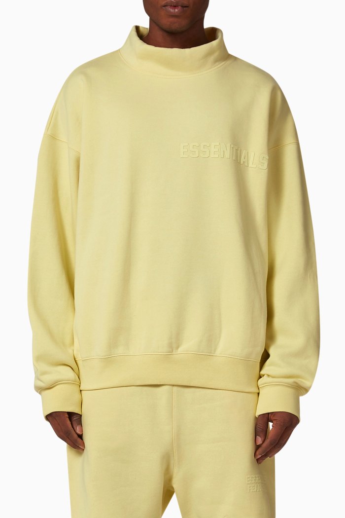 

Mockneck Logo Sweatshirt in Fleece, Yellow