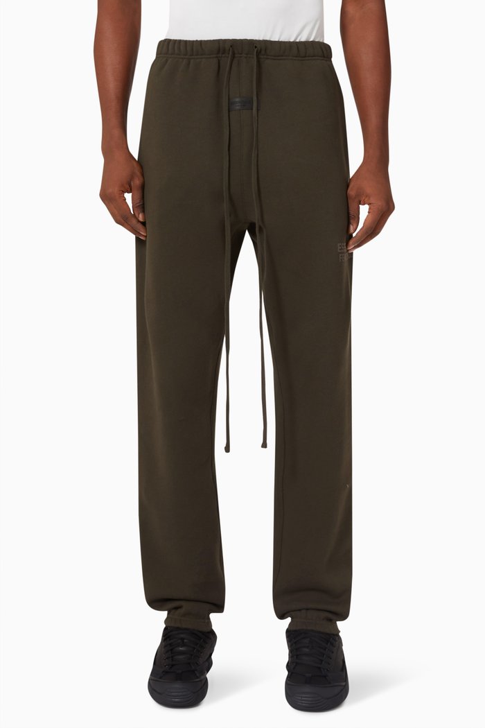 

Drawstring Logo Sweatpants in Fleece, Black