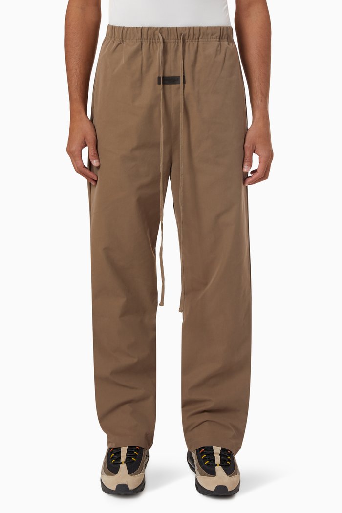 

Relaxed Pants in Cotton Blend, Brown