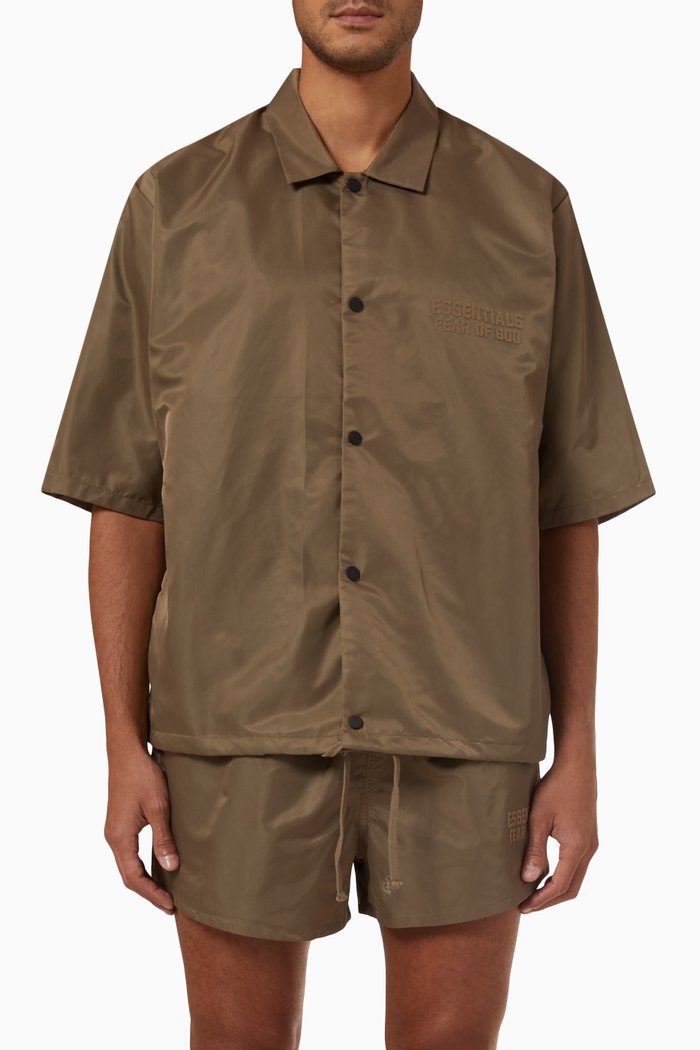 Shirt in Nylon, Brown