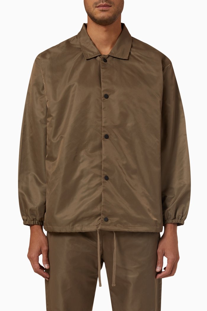 

Coaches Jacket in Nylon, Brown