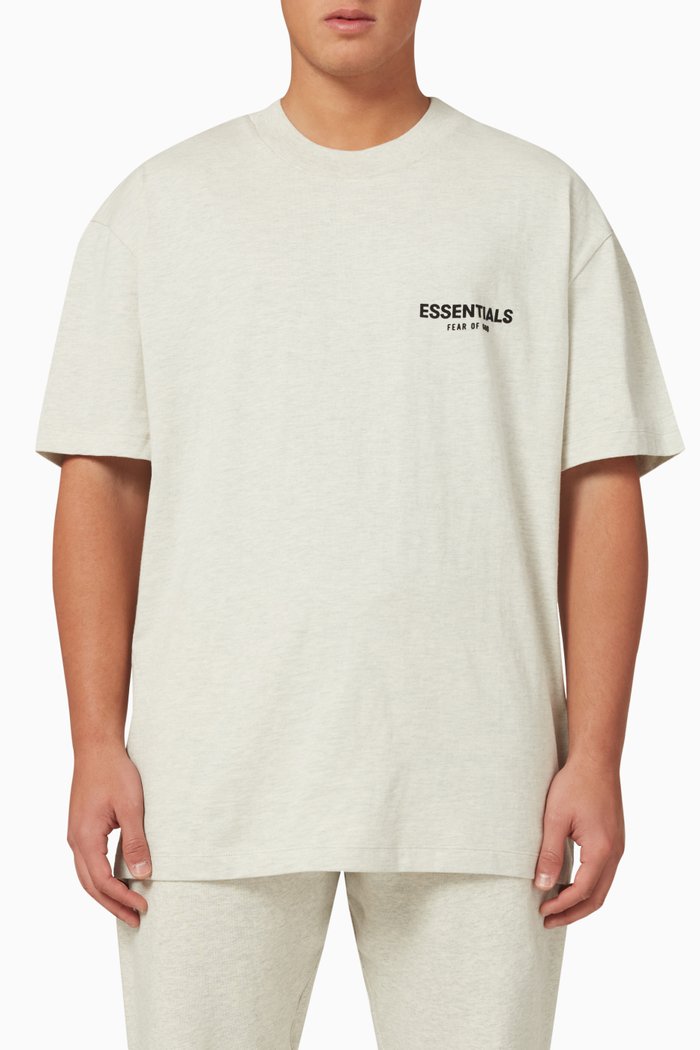

Essentials Logo T-shirt in Pure Cotton, Grey