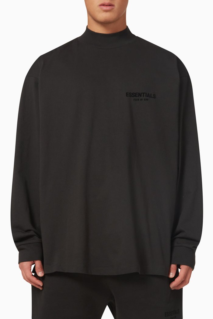 

Long-sleeve Logo T-shirt in Cotton-jersey, Black