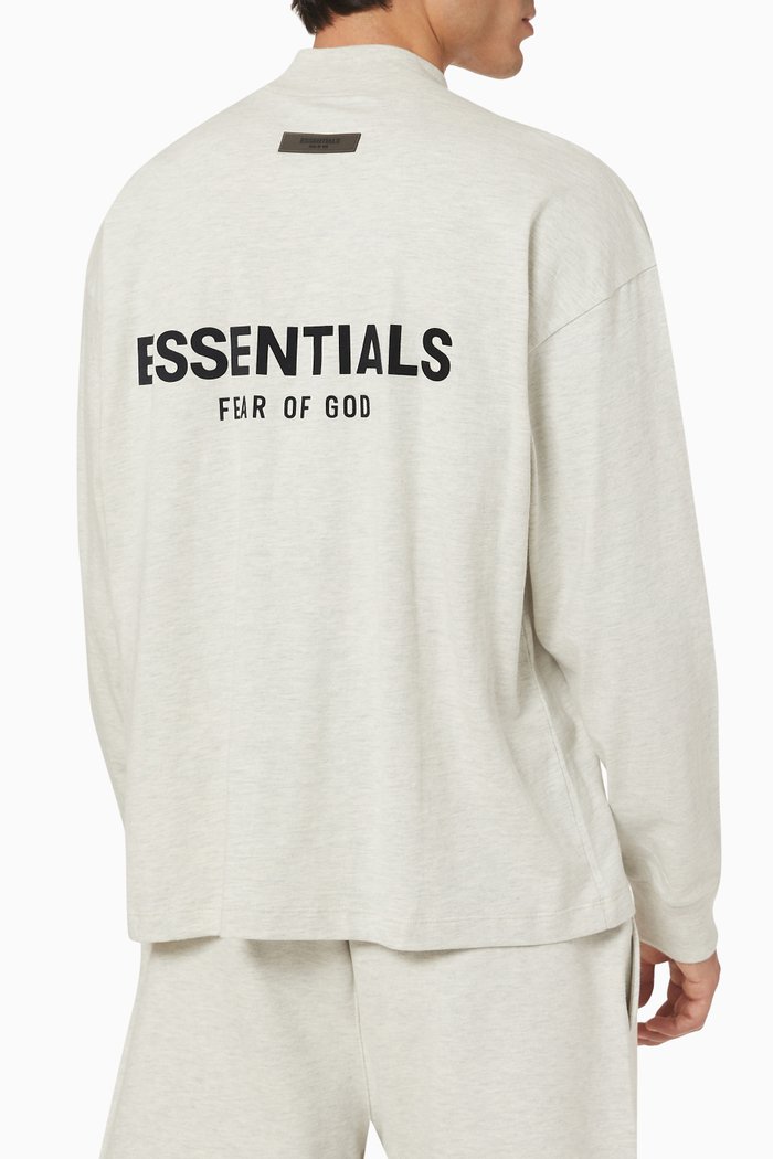 

Long-sleeve Logo T-shirt in Cotton, Grey
