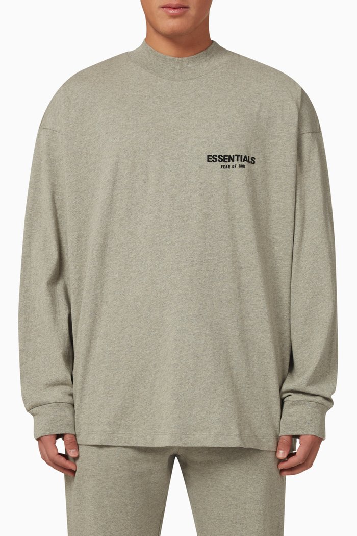 

Long-sleeve Logo T-shirt in Cotton-jersey, Grey