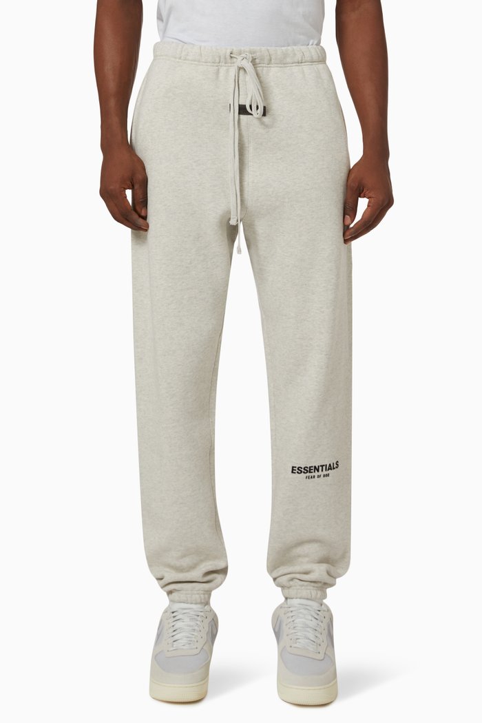 Essentials Logo Sweatpants in Cotton-blend, Grey