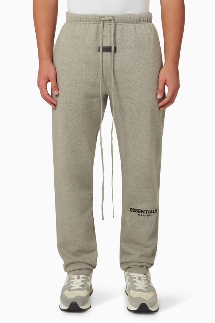 Essentials Logo Sweatpants in Cotton-blend, Grey