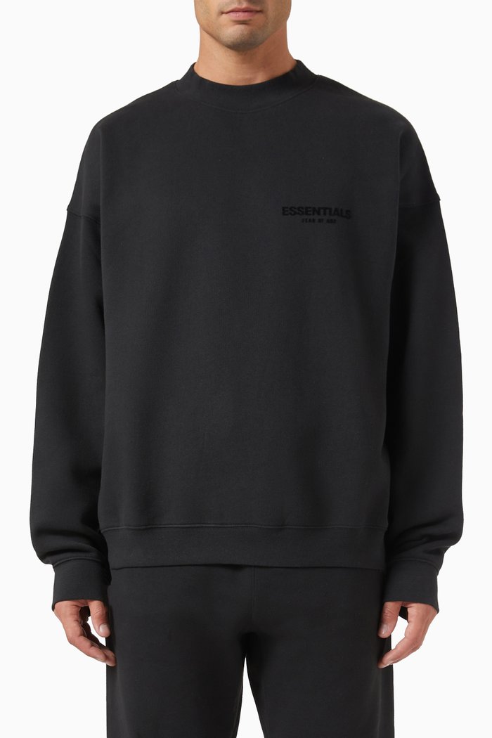 

Essentials Crewneck Sweatshirt in Cotton-blend, Black