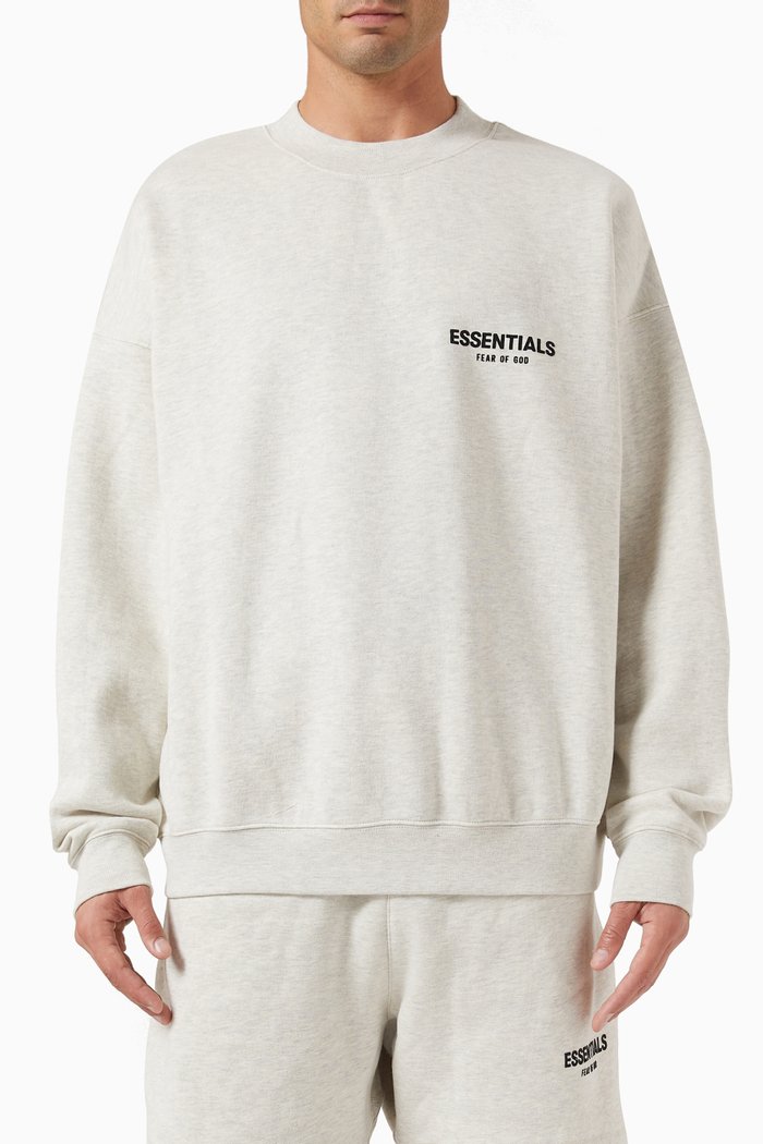 

Essentials Logo Crewneck Sweatshirt in Cotton-blend, Grey