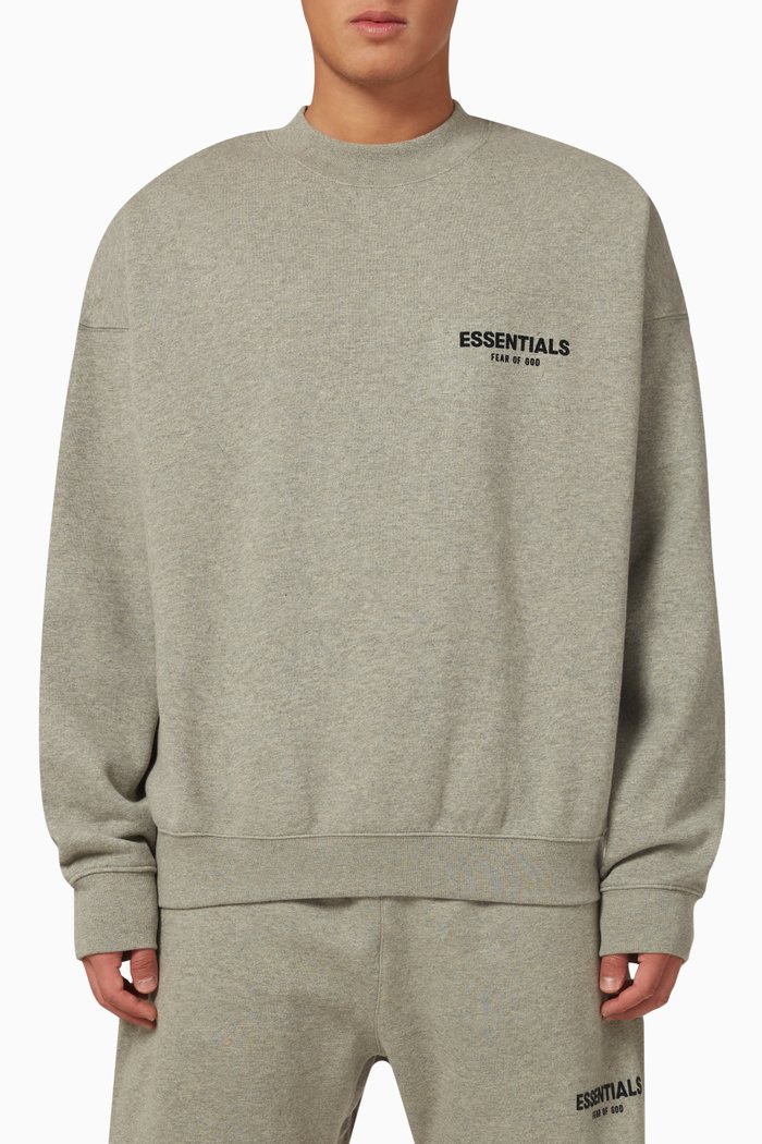 

Essentials Logo Crewneck Sweatshirt in Cotton-blend, Grey