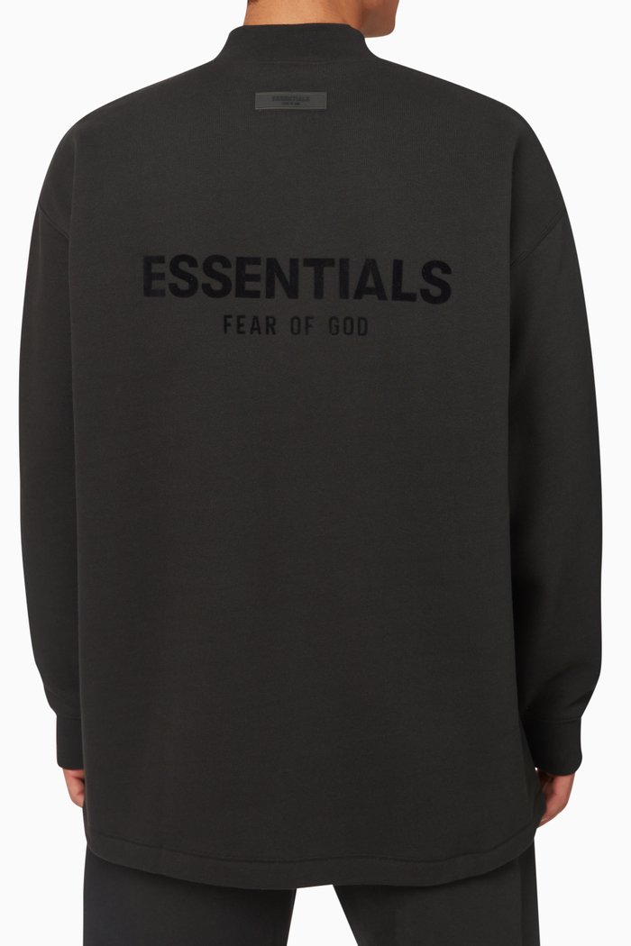 

Relaxed Crewneck Sweatshirt in Cotton-blend, Black