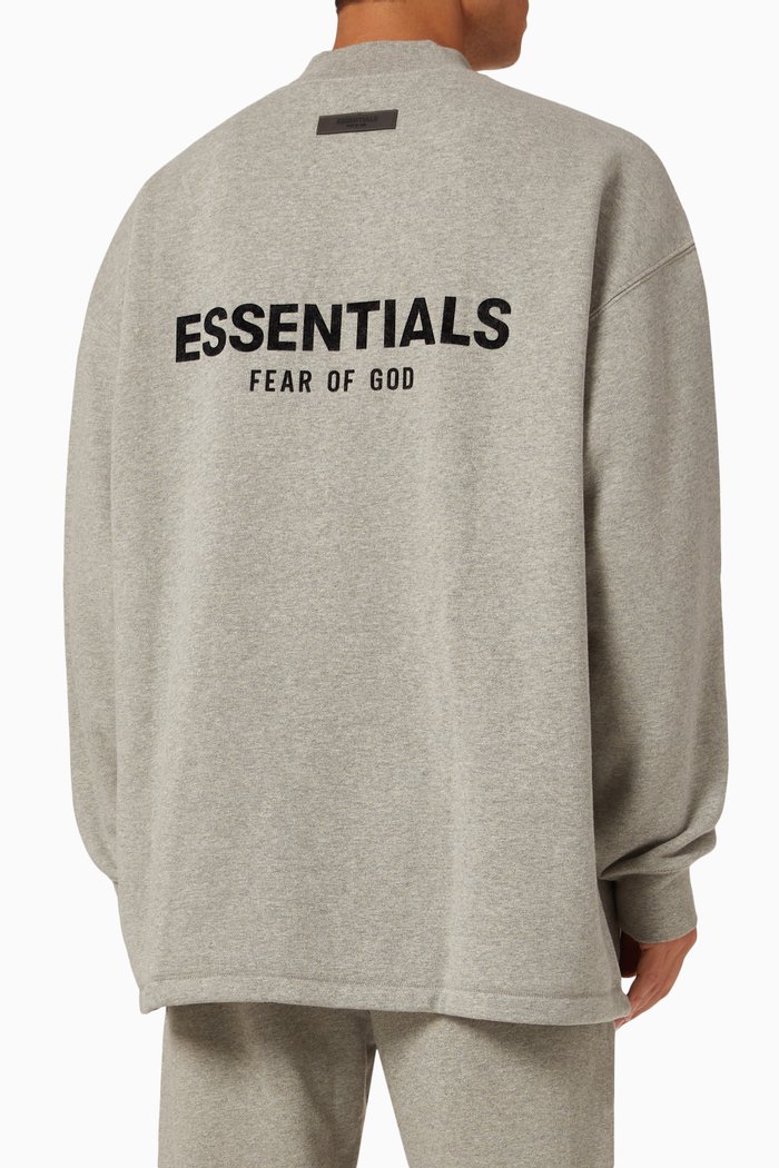 

Crewneck Logo Sweatshirt in Fleece, Grey