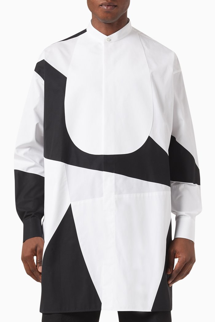 

Brushstroke Oversized Shirt in Organic Cotton Poplin, White