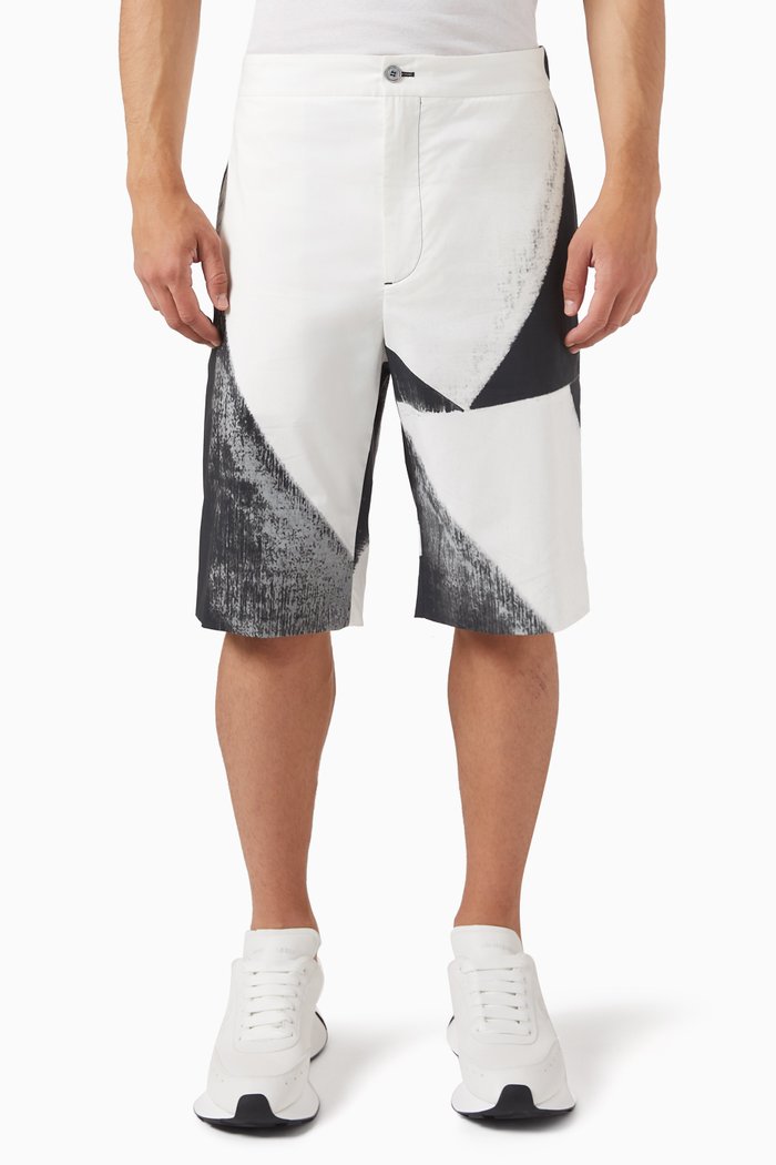 

Double Diamond Printed Shorts in Cotton, Black