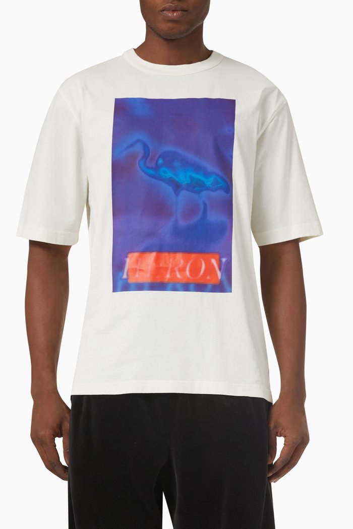 

Graphic Print T-shirt in Jersey, White