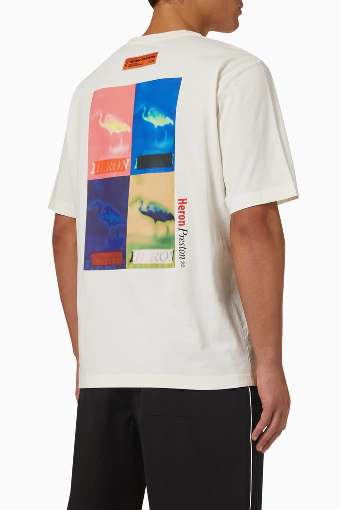 Logo Print T-shirt in Jersey, White