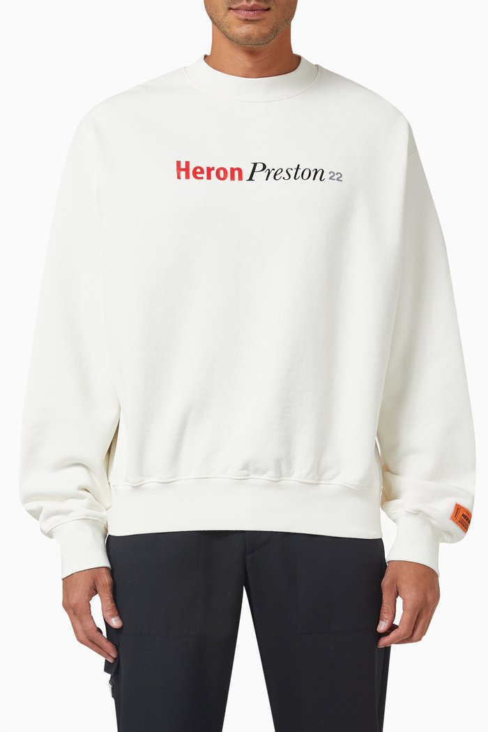 Graphic Print Sweatshirt in Cotton, White
