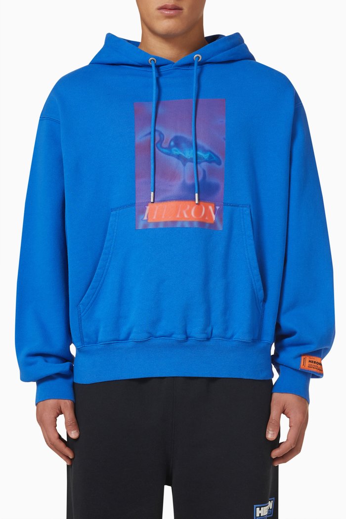 Censored Hoodie in Fleece, Blue