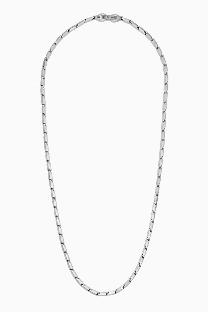 

Chain Faceted Link Necklace in Sterling Silver