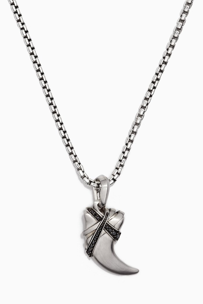 

Cairo Pavé Black Diamonds Wrap Claw Amulet in Sterling Silver