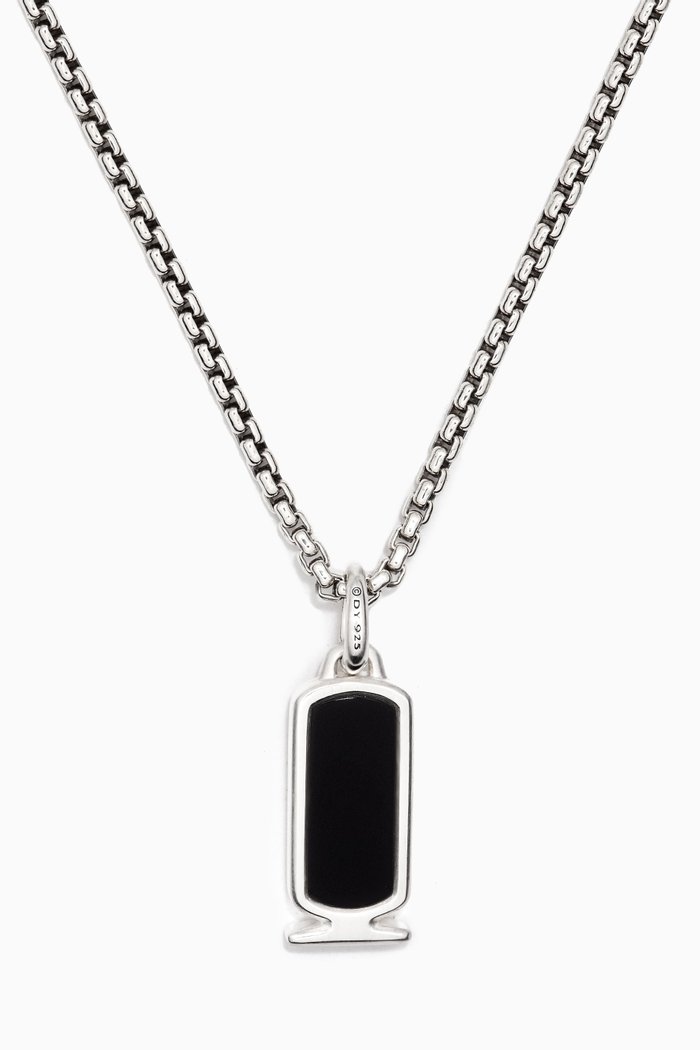

Cairo Black Onyx Cartouche Amulet in Sterling Silver