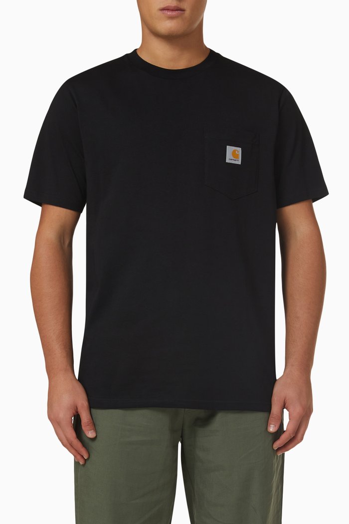 

Patch Pocket T-shirt in Cotton Jersey, Black