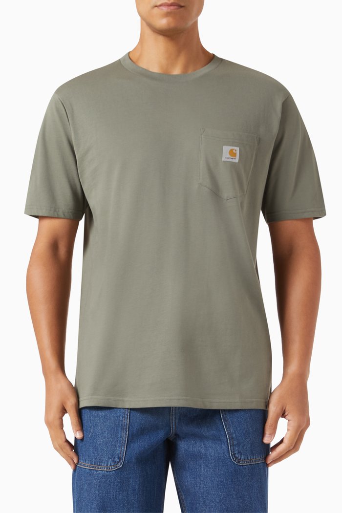 

Patch Pocket T-shirt in Cotton Jersey, Green