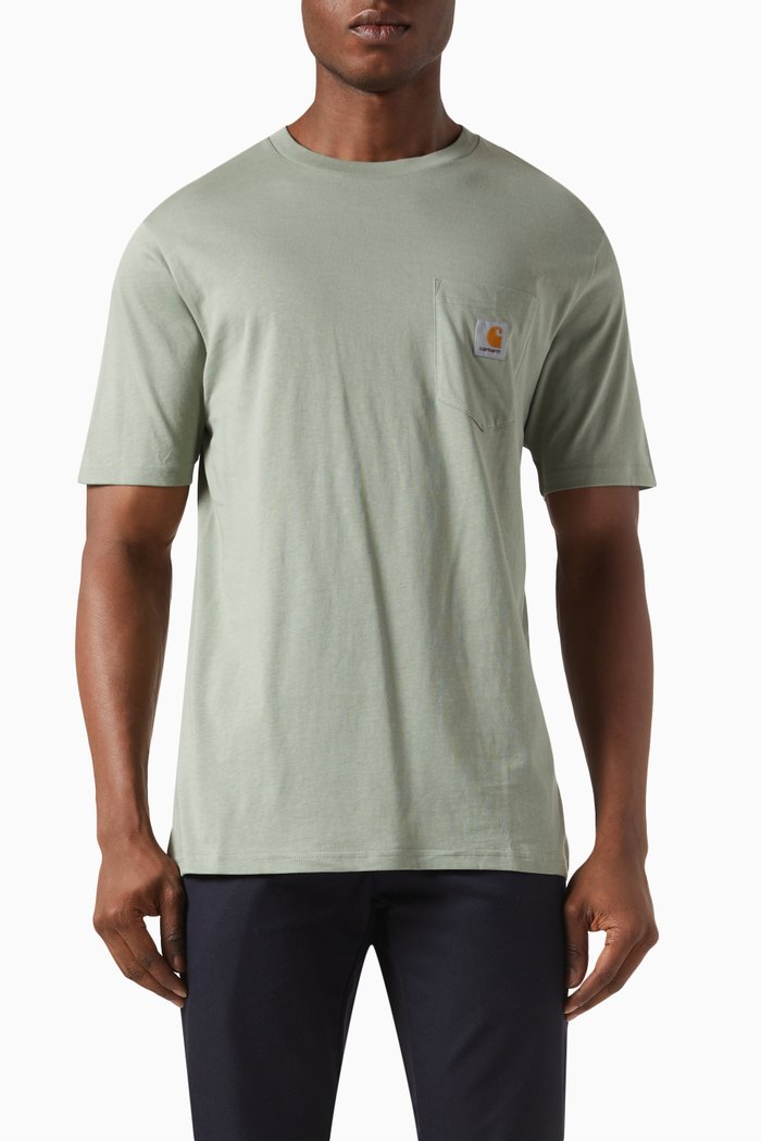 

Patch Pocket T-shirt in Cotton Jersey, Green