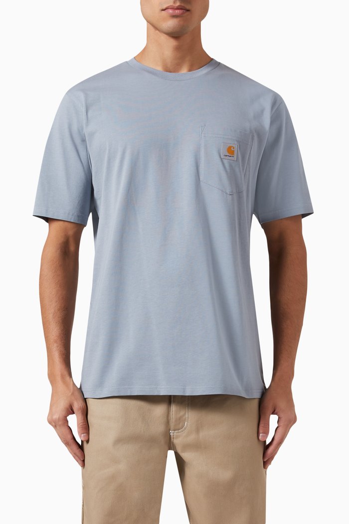 

Patch Pocket T-shirt in Cotton Jersey, Grey