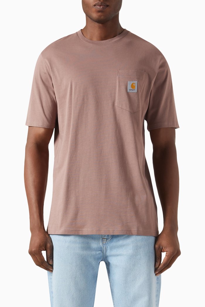 

Patch Pocket T-shirt in Cotton Jersey, Pink