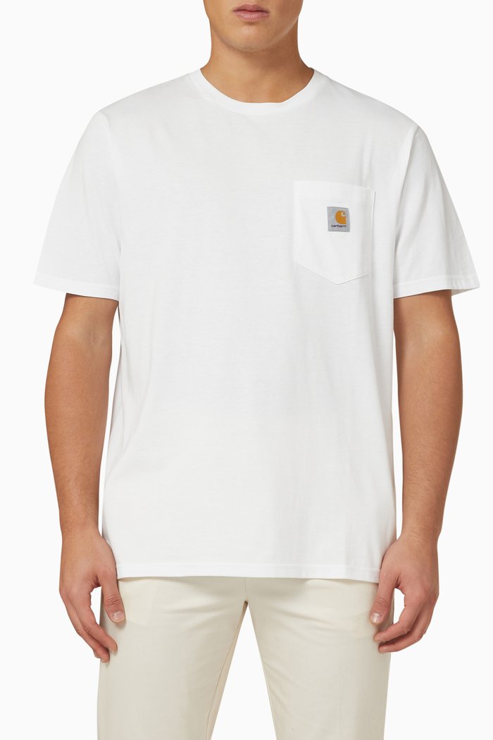 

Patch Pocket T-shirt in Cotton Jersey, White