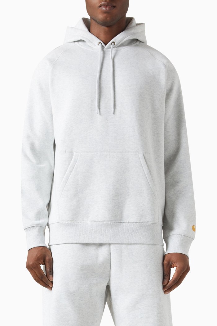 

Hooded Chase Sweatshirt in Cotton Blend, Grey