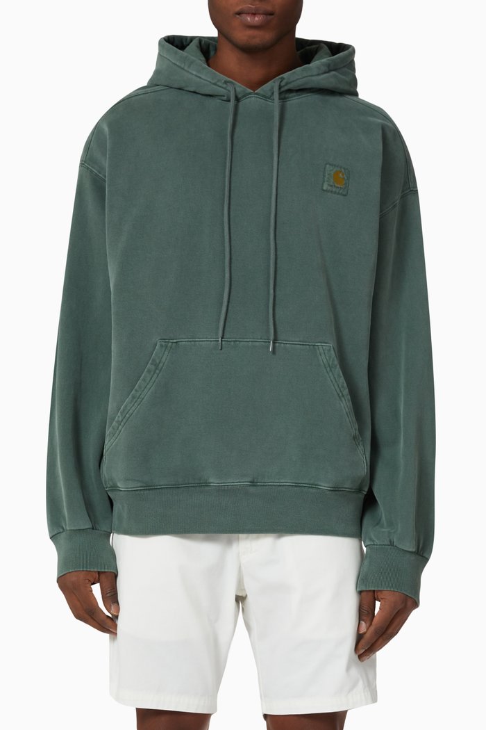 

Hoodie in Cotton, Green