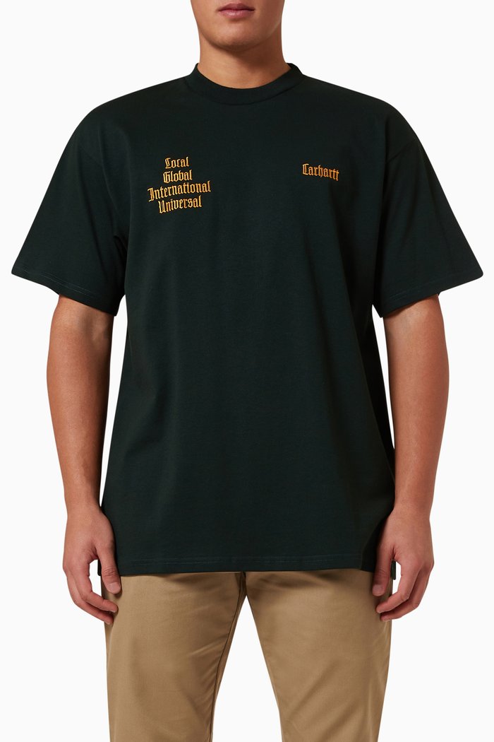 

Letterman Embroidered T-shirt in Organic Cotton, Multicolour