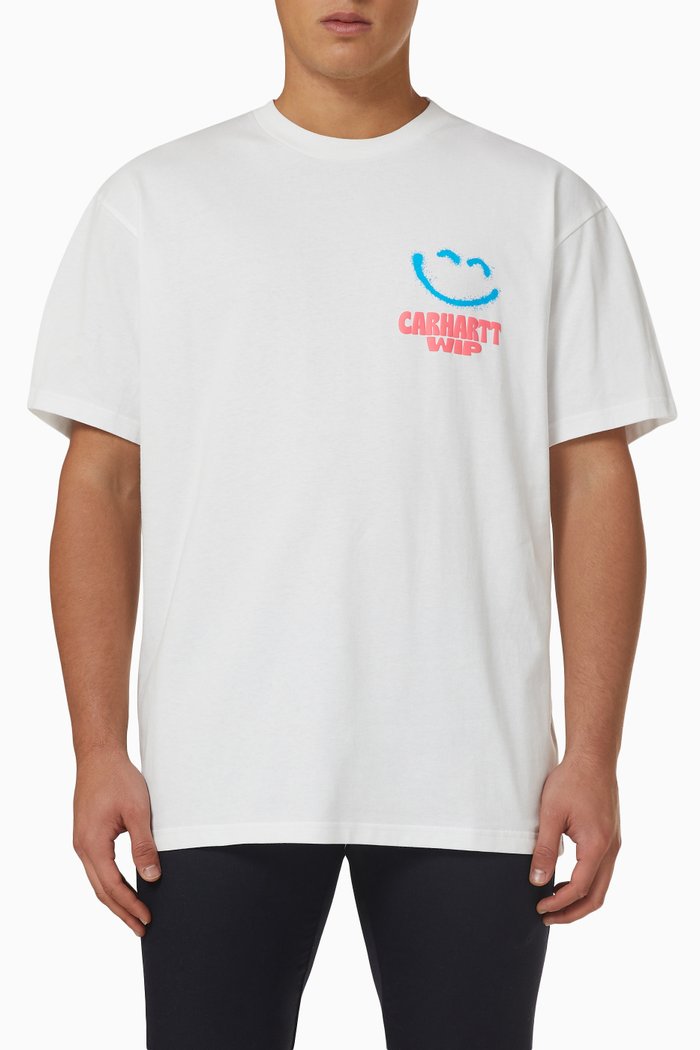 

Happy Script T-Shirt in Organic Cotton, White