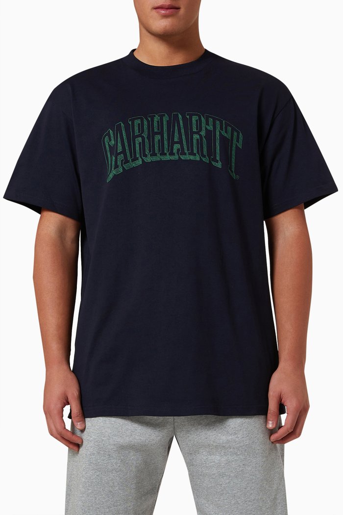 

Scrawl Script Logo T-shirt in Organic Cotton-jersey, Blue