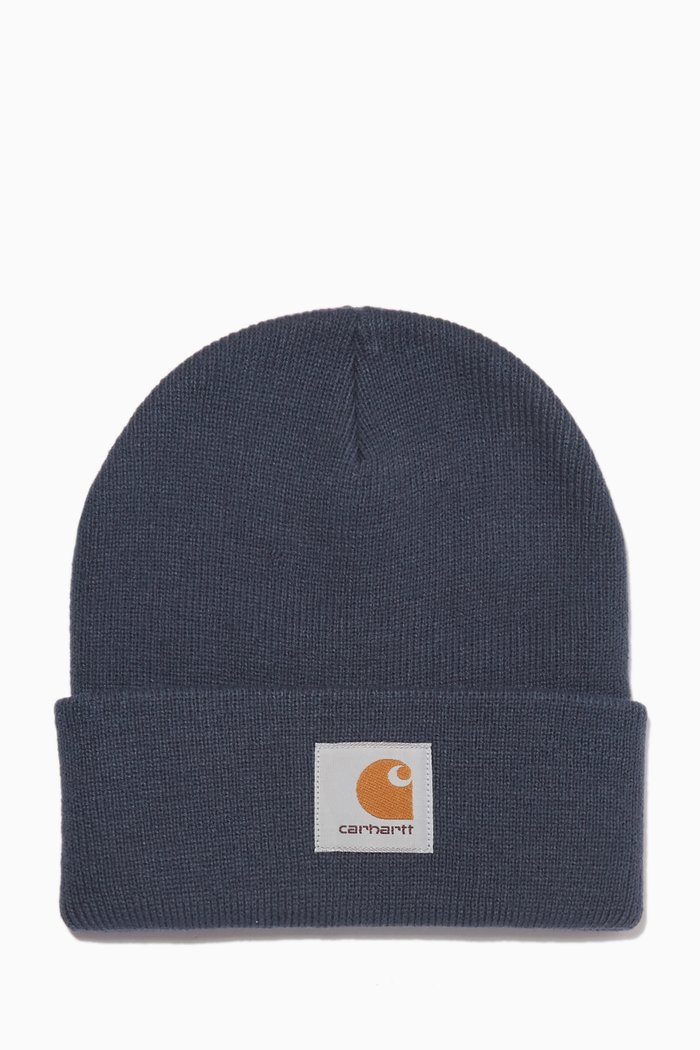 

Short Watch Hat in Acrylic Rib-knit, Blue
