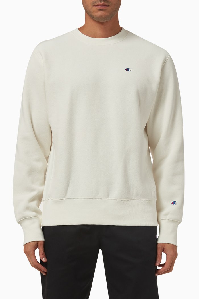 

Reverse-weave Logo Crewneck Sweatshirt in Cotton-blend, Grey