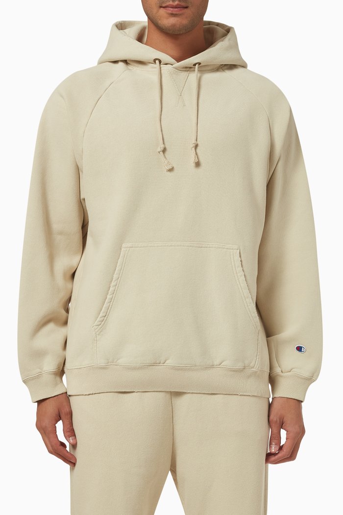 

Distressed Hoodie in Cotton-blend, Brown
