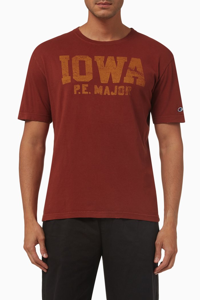 

Crewneck College T-shirt in Cotton-jersey, Red
