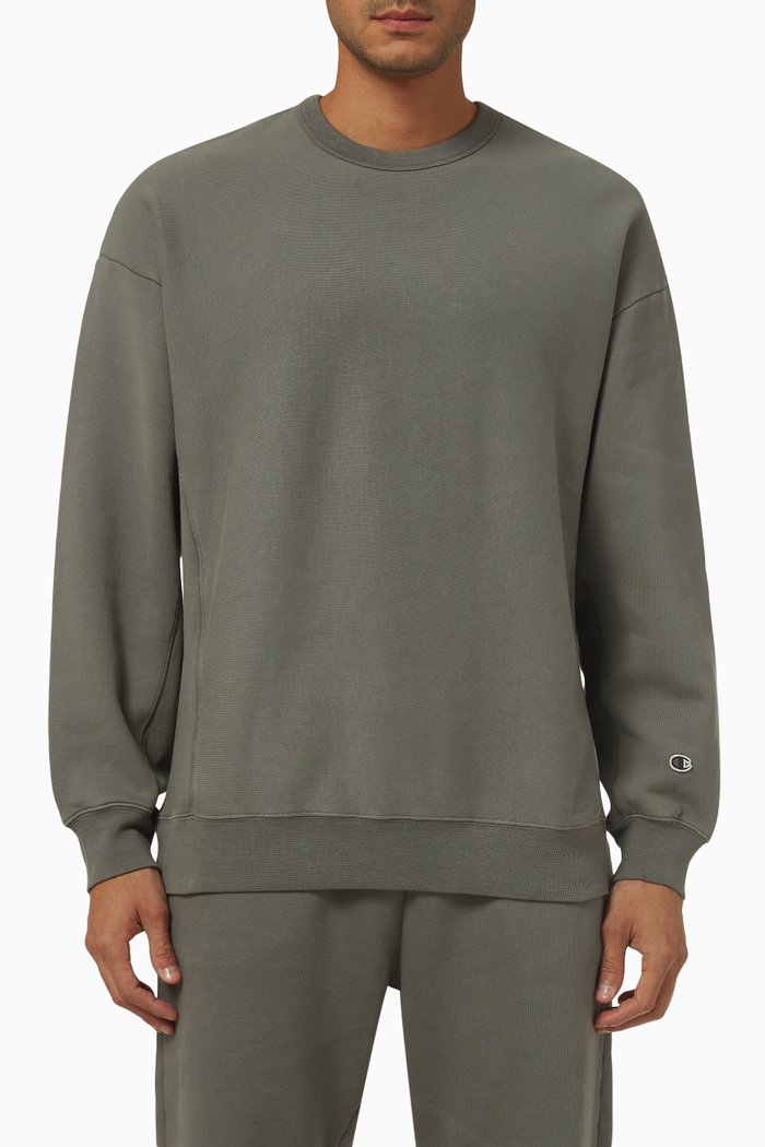 

Logo-patch Crewneck Sweatshirt in Cotton-blend, Grey