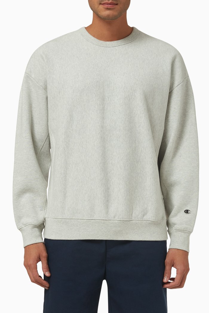 

Logo-patch Crewneck Sweatshirt in Cotton-blend, Grey