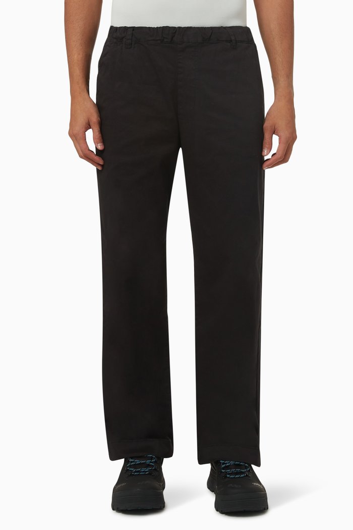 

Straight-hem Pants in Cotton-blend, Black