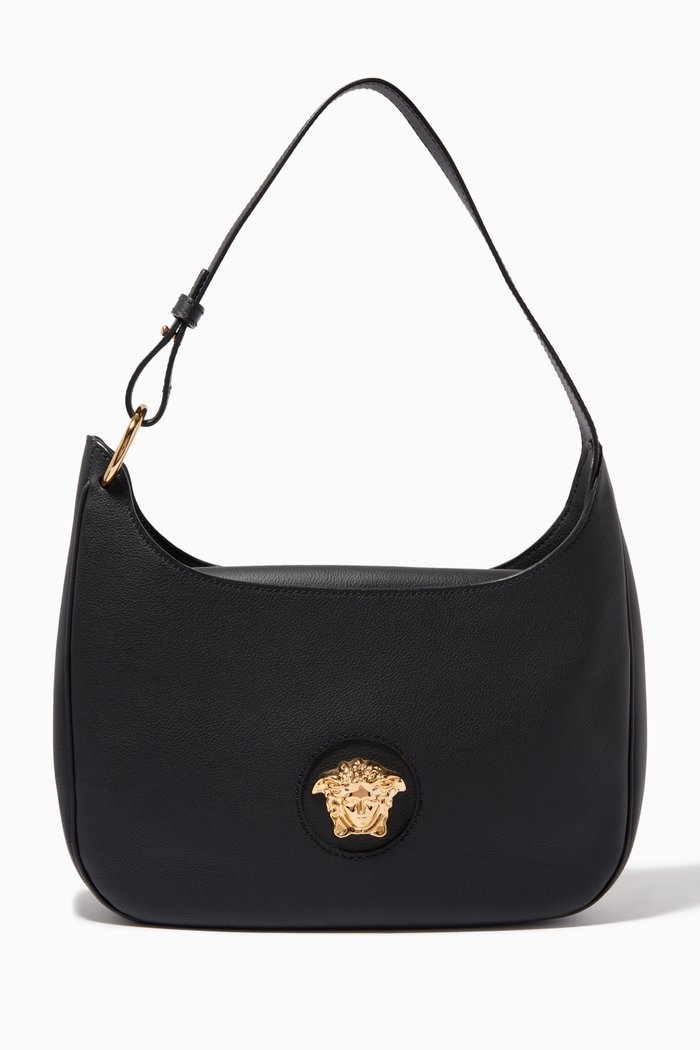 

La Medusa Medium Hobo Bag in Leather, Black
