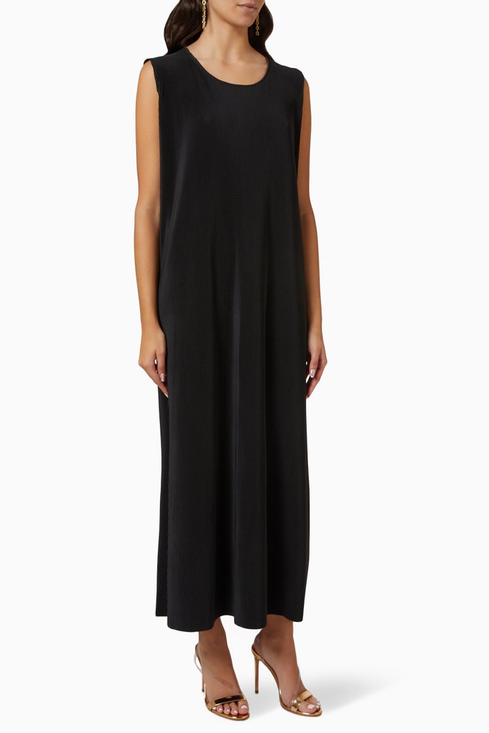 

Pleated Maxi Dress, Black