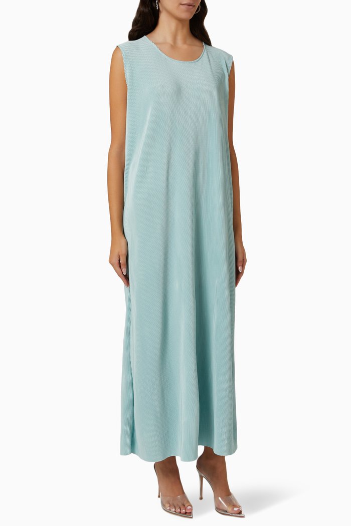 

Pleated Maxi Dress, Green